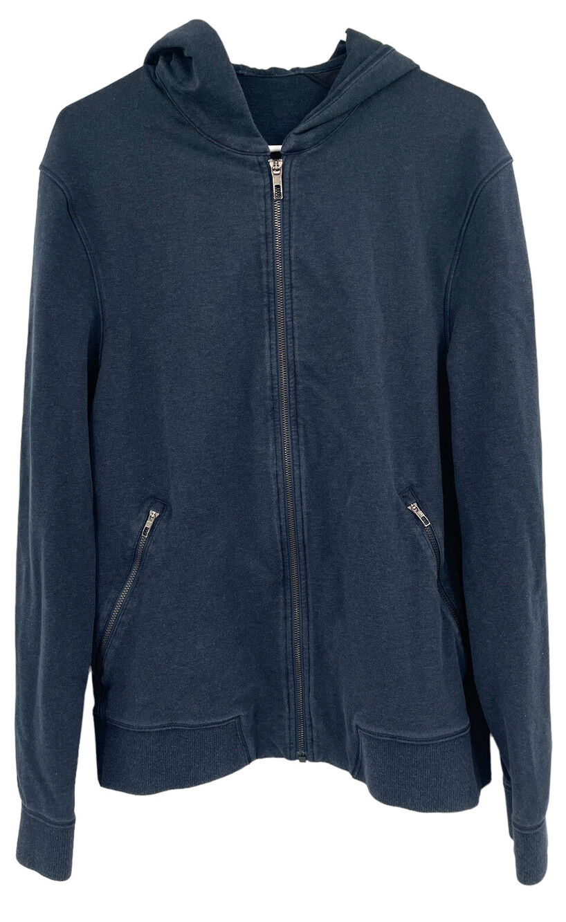 Lululemon Cross Cut Hoodie Mens M Heathered Inkwell Navy Full Zip French Terry